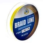 Плетенка BRAID LINE  PE  желтая (strength increased by 30%) 110м